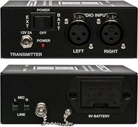 SES-X-FA2 Portable Battery Powered 2-Channel Mic & Line Level Audio Over Single Fiber Extender Kit