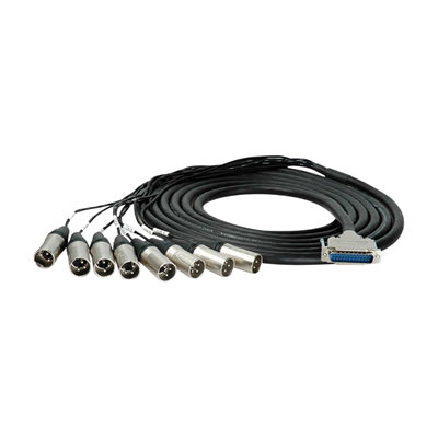 Analog 25Pin DSub Male to 8 XLR Male 18 Inch Fanouts 25MA-XM