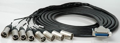 Analog 25Pin DSub Male to 8 XLR Male 18 Inch Fanouts 25MA-XM