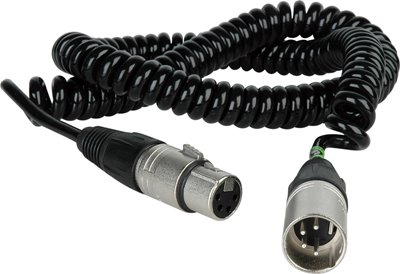 Intercom Coiled Extension Cable 4-Pin XLR Male to XLR Female ICOMX4-MF-10C