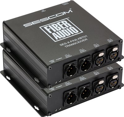 SES-X-FA2LXBT01 Audio Fiber Extender: 2 CH Balanced XLR Bi-Directional Line Level Audio with ST Fiber Connector