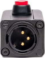 Sescom SES-MKP-LPTT Inline XLR Female to Male Latching Push-To-Talk Microphone Signal On/Off Switch