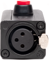 Sescom SES-MKP-LPTT Inline XLR Female to Male Latching Push-To-Talk Microphone Signal On/Off Switch