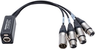 SES-4XLR1M3F-CAT 4 Channel Passive Balanced Audio Extender over CAT5/6/7- RJ45 to 1 Male & 3 Female XLR