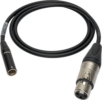 Sub-miniature Mic Cable Series 3-Pin Mini XLR Male to 3-Pin XLR Female