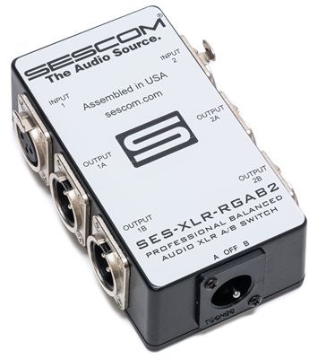 SES-XLR-RGAB2 One Source to Two Destination 2-Channel Balanced Passive XLR A/B Stereo Audio Switch