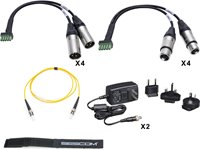 SES-X-FA8LTT01 Audio Fiber Extender:8 CH Bal Line Level Audio with 5-Pin Connectors to XLR Breakouts with ST Fiber Connector