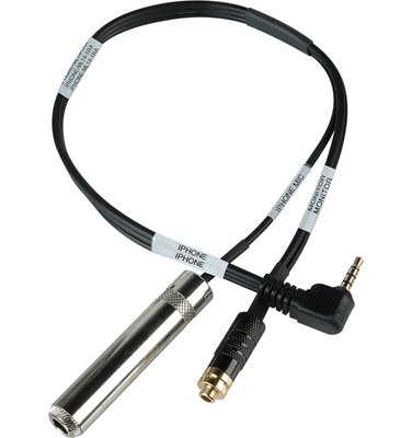 IPHONE-ML14-1RA - iPhone/iPod/iPad Right Angle TRRS to 1/4 Mic & 3.5mm Headphone