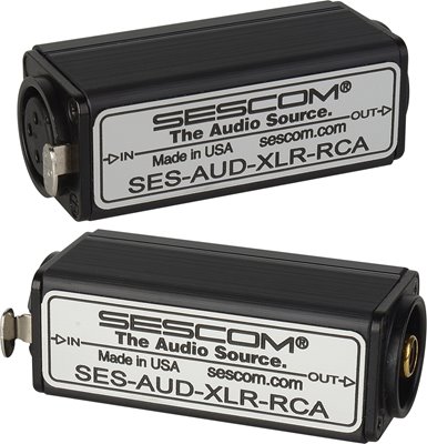 AUD-XLR-RCA 1-Channel XLR to RCA Balanced to Unbalanced Audio Converter