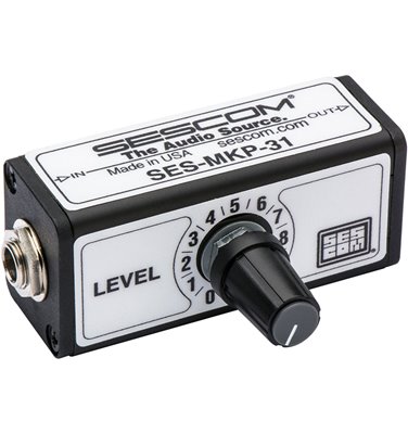 SES-MKP-31 1/4 to 1/4 1- Channel Inline Balanced Audio Line Level Control