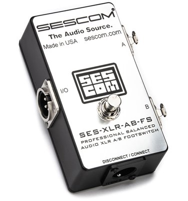 SES-XLR-AB-FS Balanced XLR A/B Passive Foot Switch with Disconnect/Mute