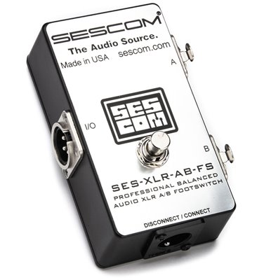 SES-XLR-AB-FS Balanced XLR A/B Passive Foot Switch with Disconnect/Mute